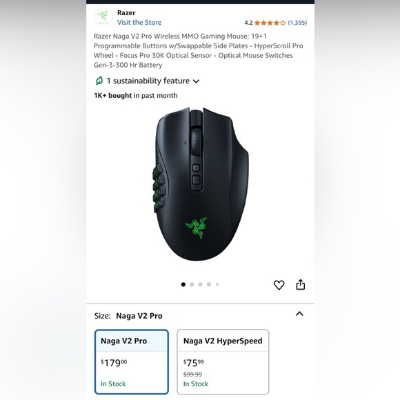 Razer Other - Razer naga vs pro Black Gaming Mouse with Pink Accents